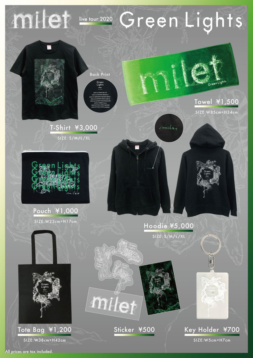 milet live tour 2020 “Green Lights”」ツアーグッズ発表＆先行通販